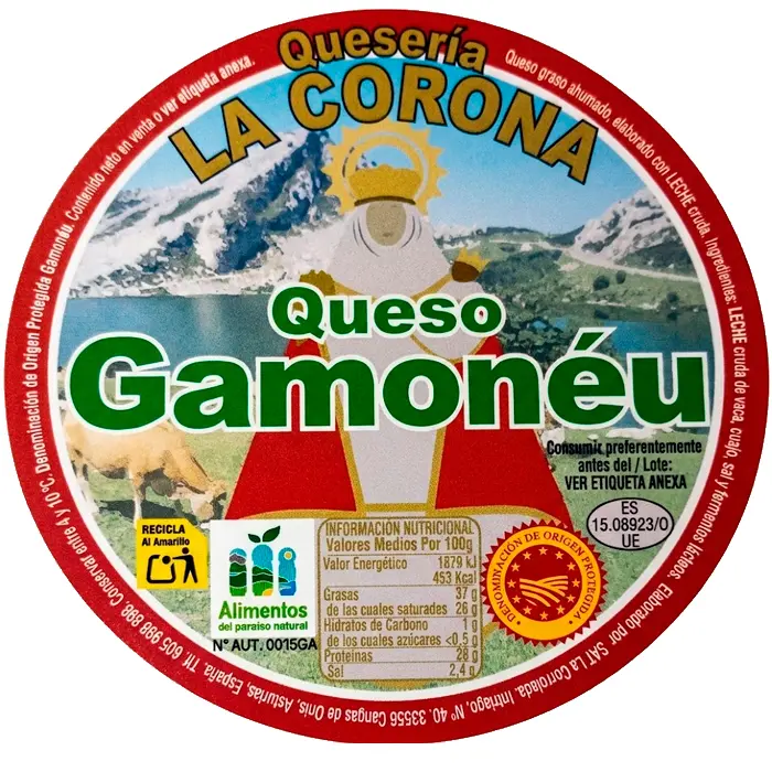 Etiqueta de la quesería La Corona