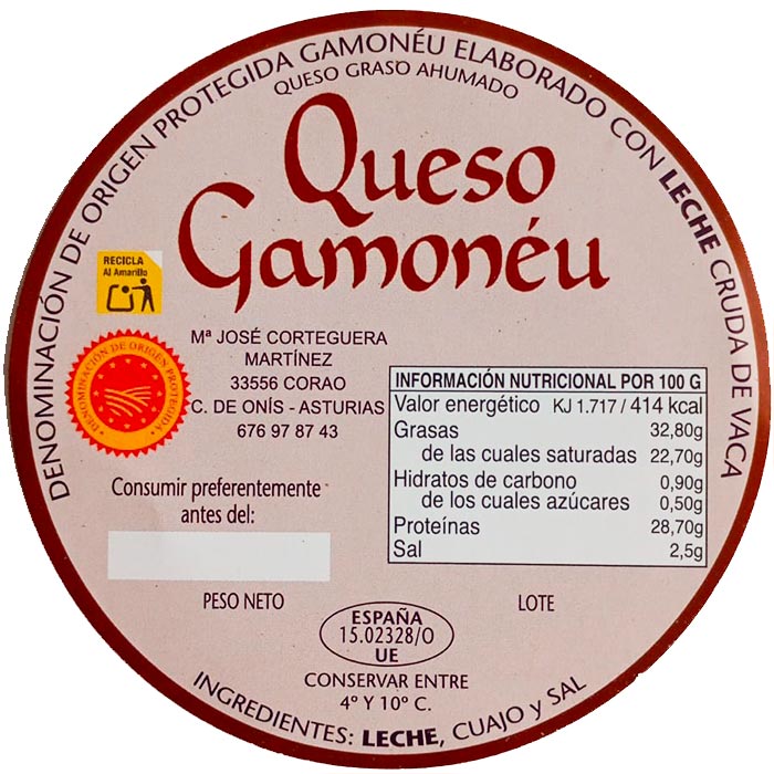 Etiqueta gamonéu de Corao